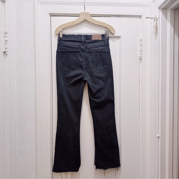 Madewell Cali Demi Boot Black Charcoal Wash Denim Jeans Step Hem Button Fly - Picture 6 of 9